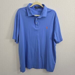 Polo Ralph Lauren Men's Size XXL Blue Pima Soft Touch Polo Shirt Short Sleeve